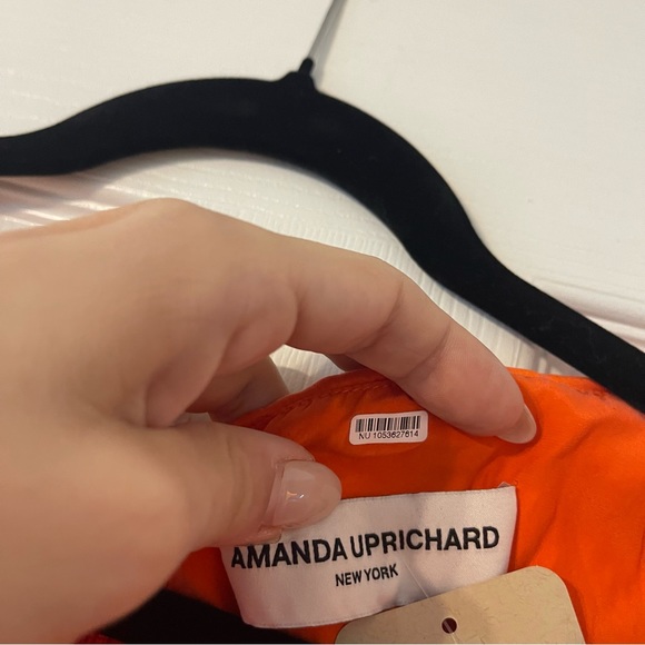 Amanda Uprichard Orange Marlow Dress Size Small 100% Silk - Picture 9 of 11